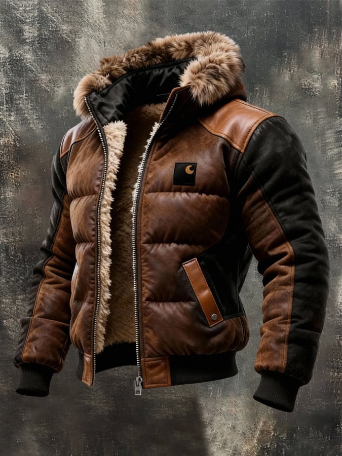 Kézzel készített bőrkabát gyapjúbéléssel