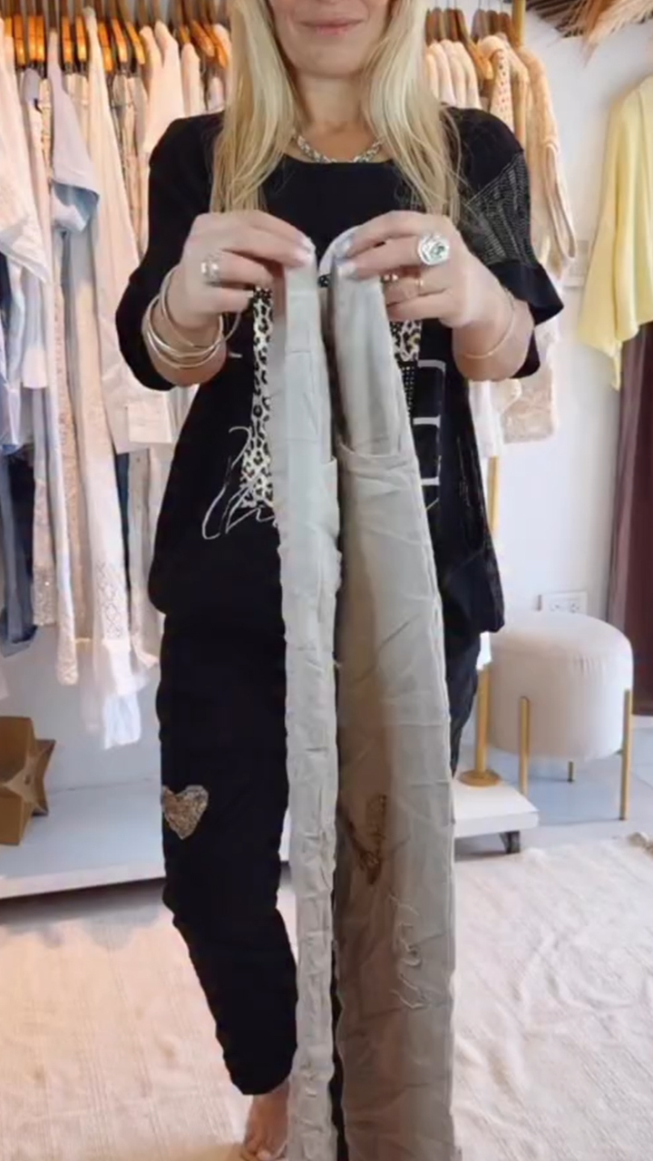 Női kerek nyakú nyomtatott felső + patchwork nadrág, alkalmi öltöny