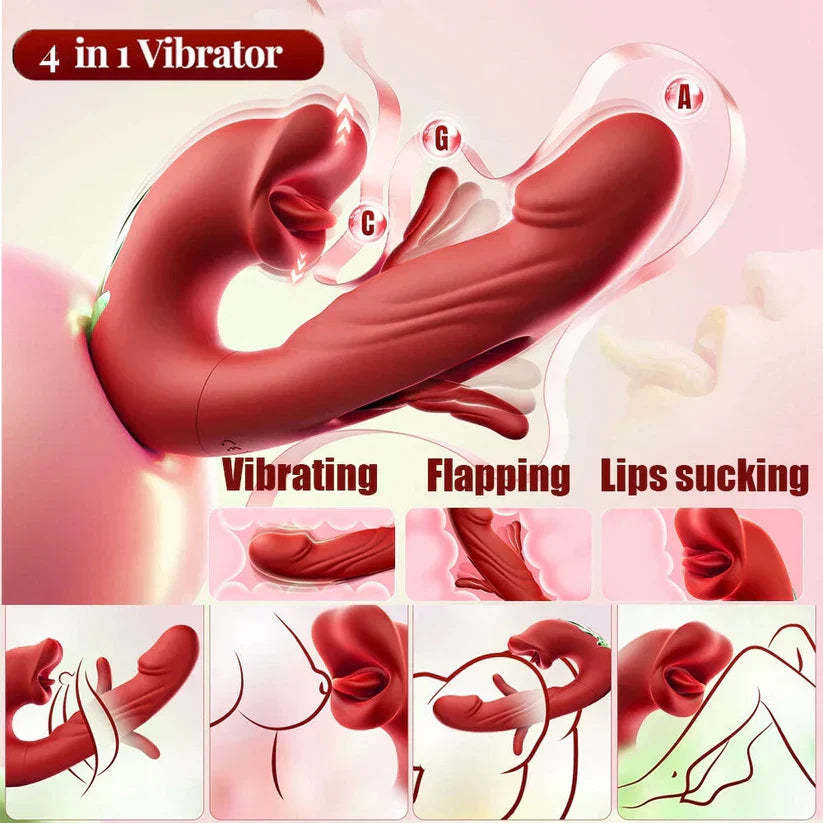 Dildó lökővibrátoros szexuális játékok - Vibrátorok Dildók Női szexuális játék 7 csapkodó & rezgő & nyalogató móddal Nyelvjáték Nőknek lökő dildóhoz Felnőtt játékok