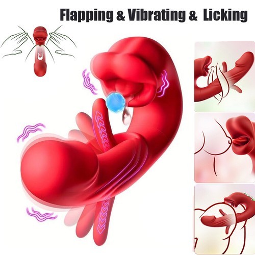 Dildó lökővibrátoros szexuális játékok - Vibrátorok Dildók Női szexuális játék 7 csapkodó & rezgő & nyalogató móddal Nyelvjáték Nőknek lökő dildóhoz Felnőtt játékok