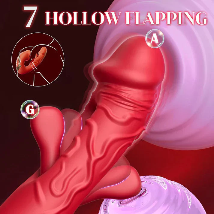 Dildó lökővibrátoros szexuális játékok - Vibrátorok Dildók Női szexuális játék 7 csapkodó & rezgő & nyalogató móddal Nyelvjáték Nőknek lökő dildóhoz Felnőtt játékok