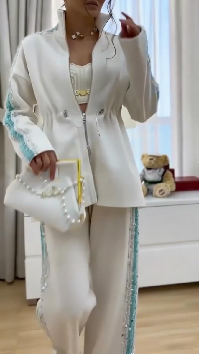 NŐI FLITTERES KABÁT + NADRÁG ALKALMI SZETT