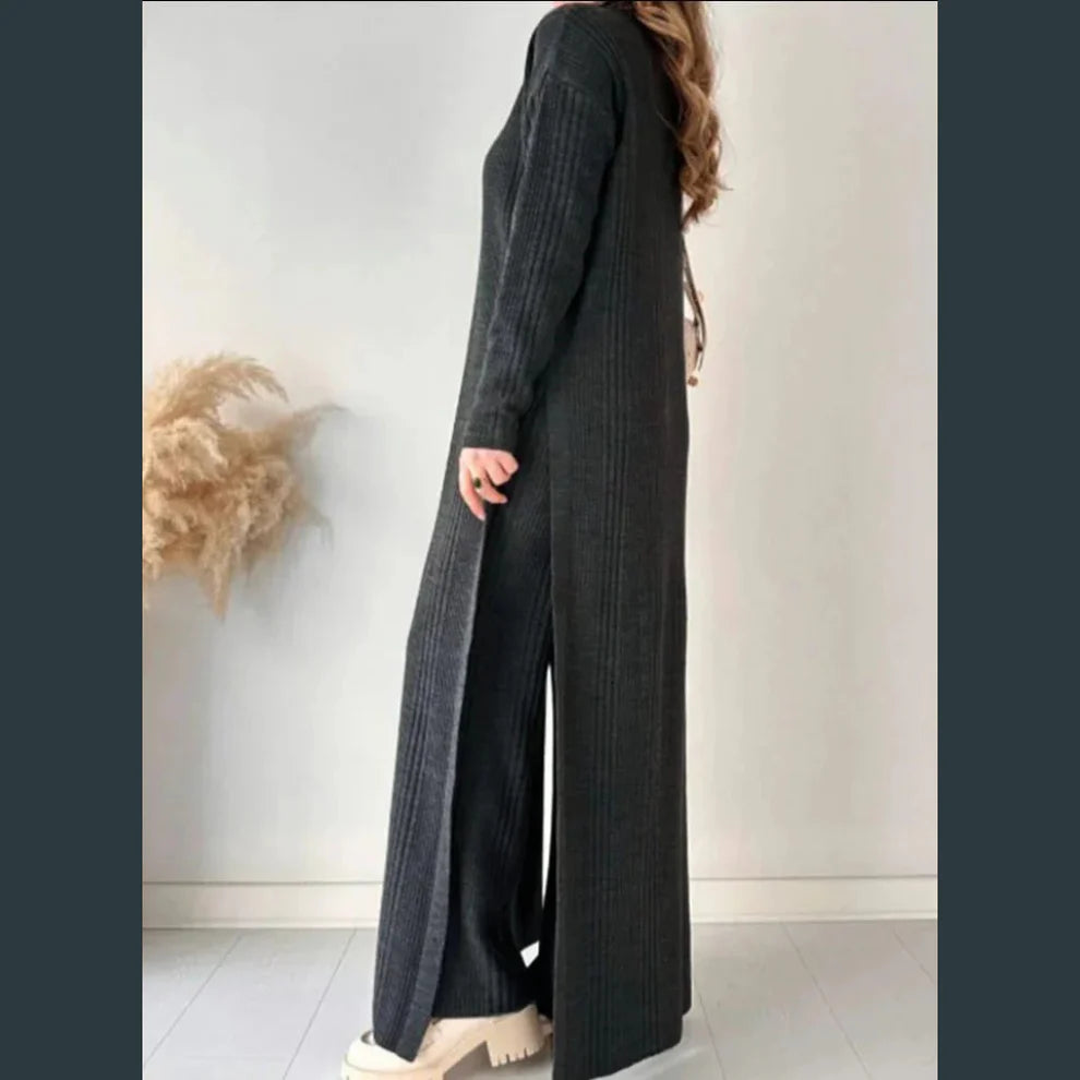 Trendi téli garbós kötött CoOrd szett