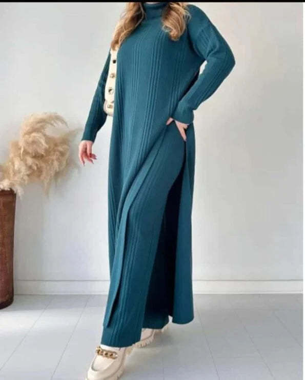 Trendi téli garbós kötött CoOrd szett