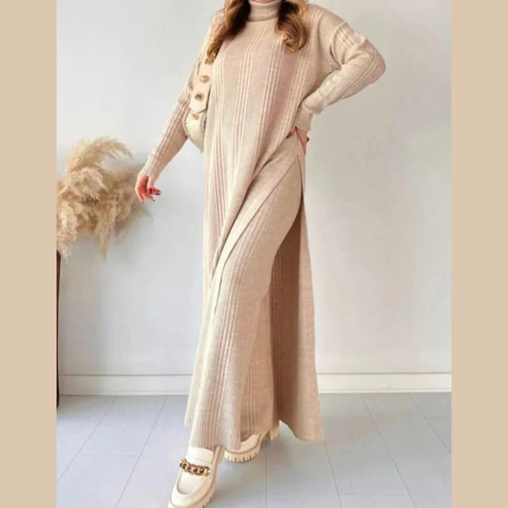 Trendi téli garbós kötött CoOrd szett