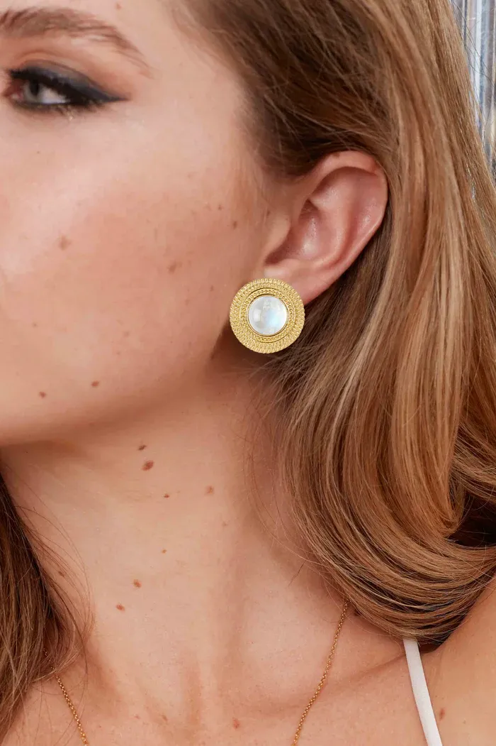 Kiváló minőségű, kézzel készített, 14 karátos arannyal bevont gyöngy fülbevaló