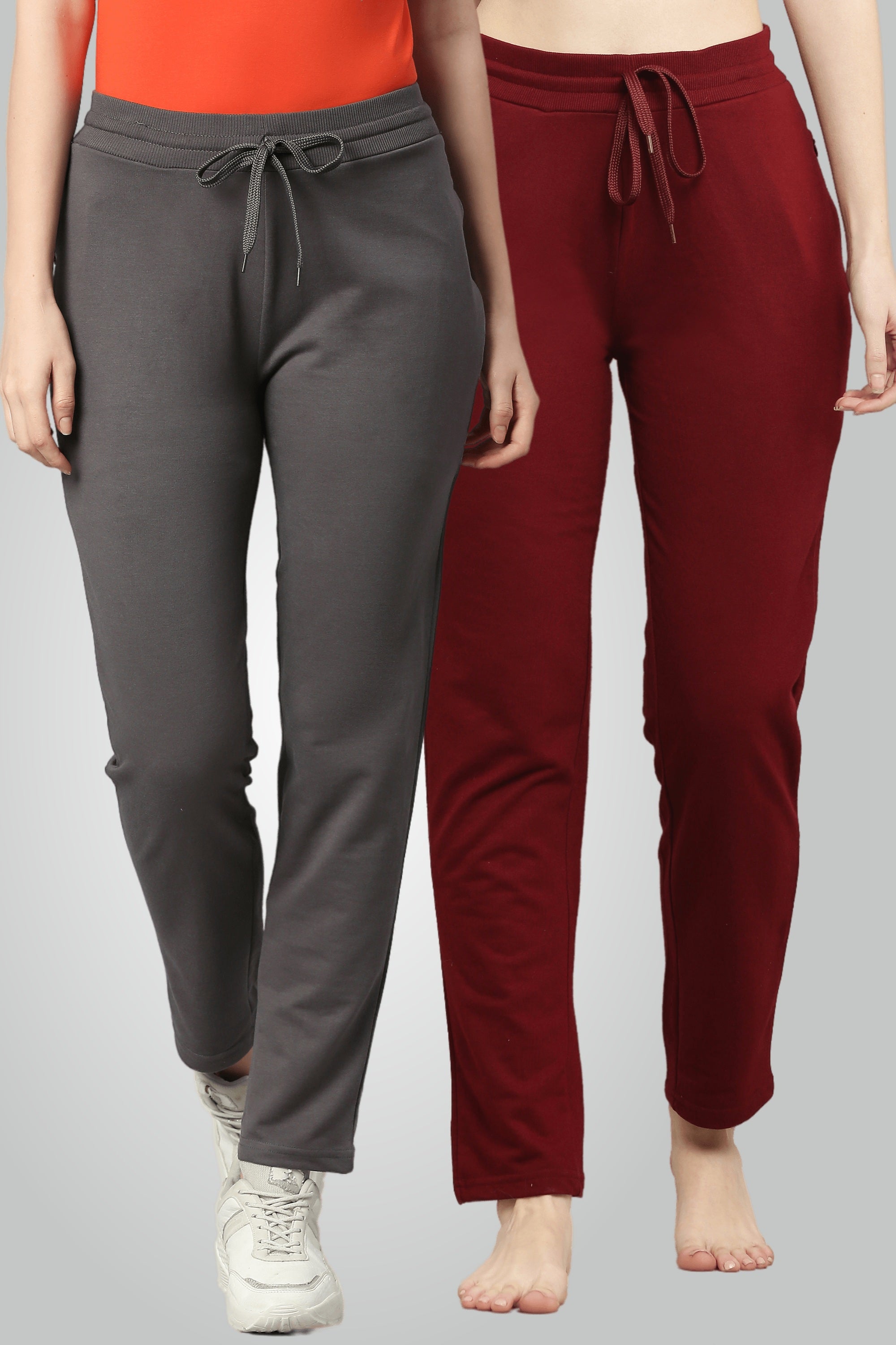 Szürke és gesztenyebarna fésült pamut úszónadrág nőknek