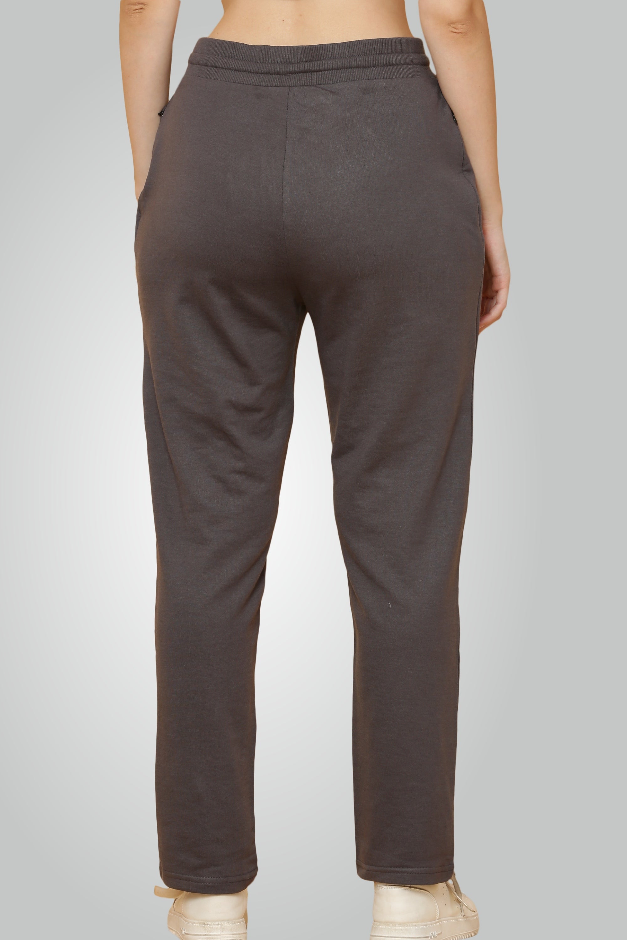 Szürke és sötétkék fésült pamut futónadrág nőknek