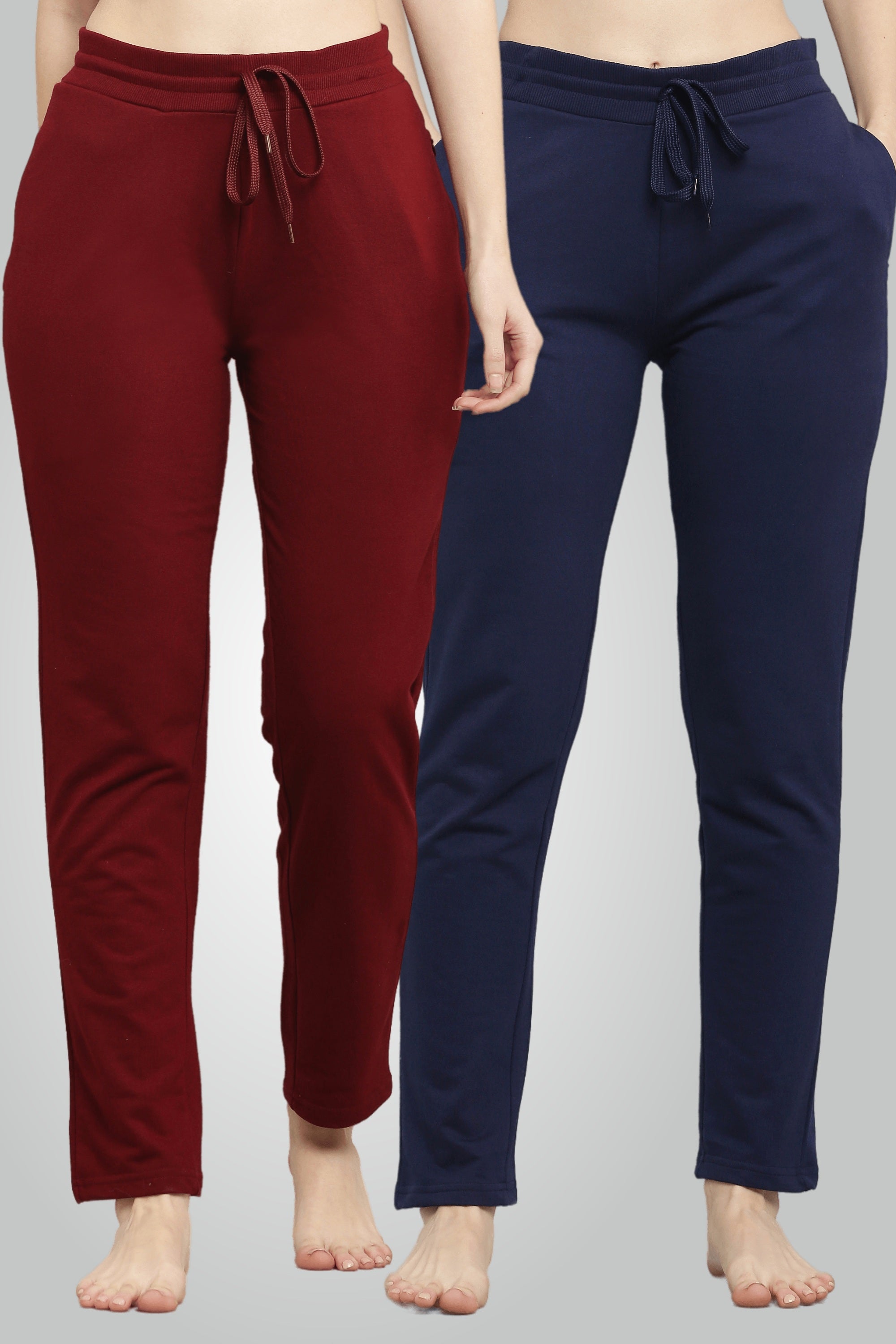 Gesztenyebarna és sötétkék fésült pamut úszónadrág nőknek