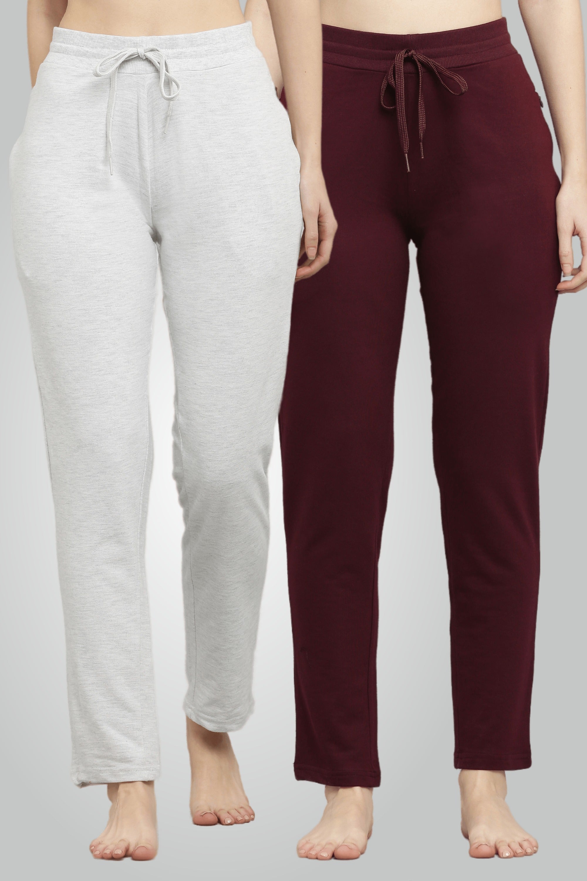 Melange Grey & Wine fésült pamut úszónadrág nőknek