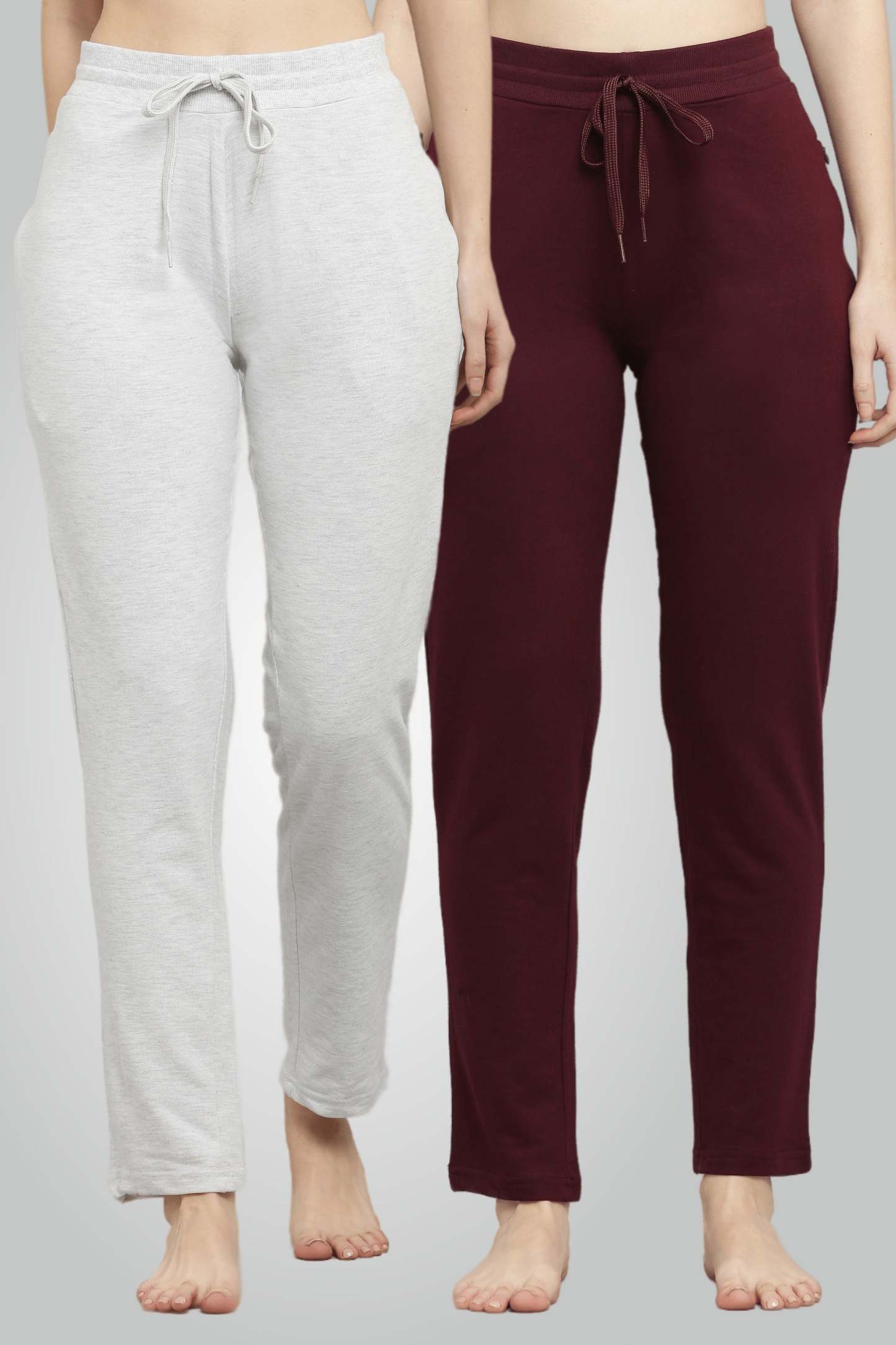 Melange Grey & Wine fésült pamut úszónadrág nőknek