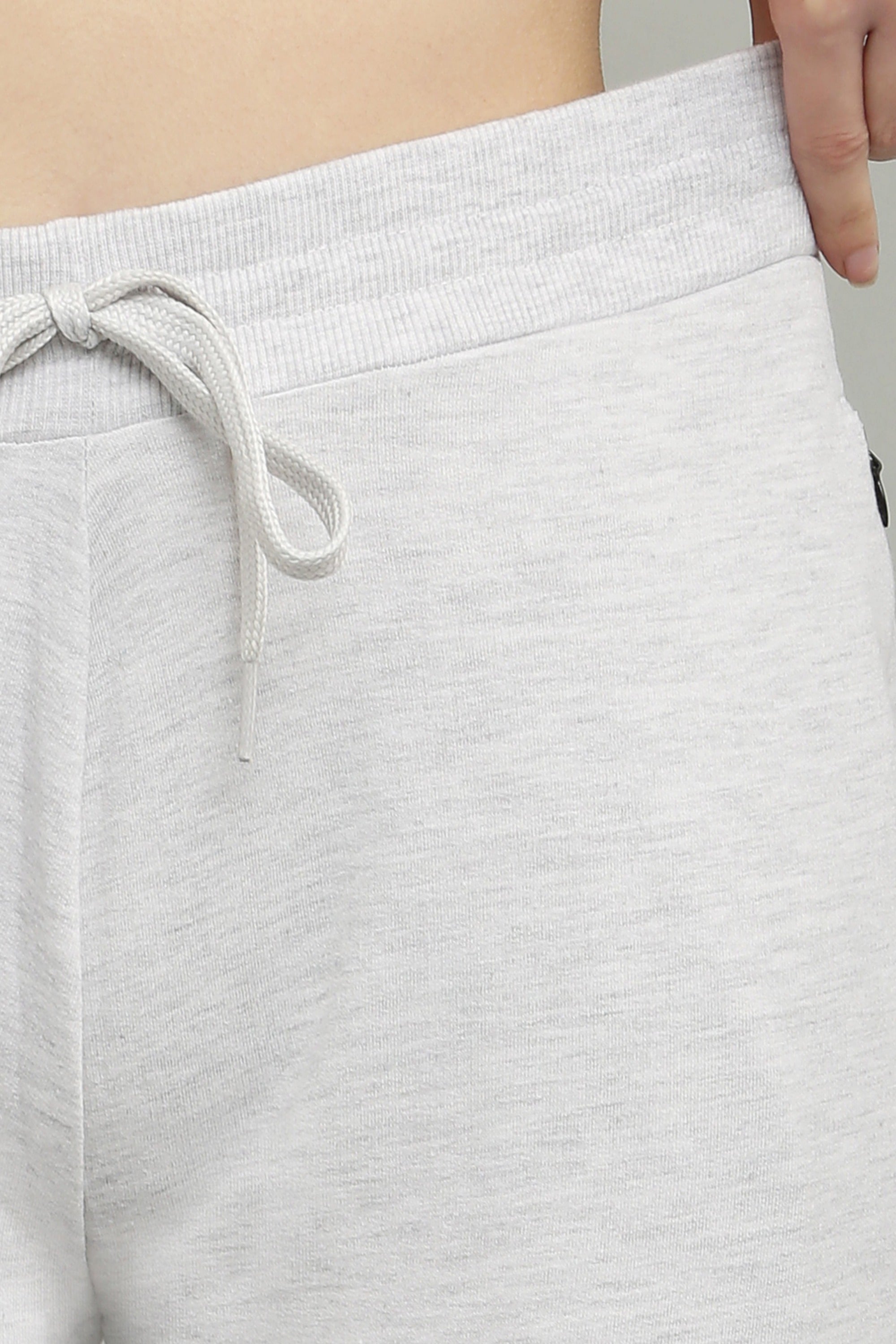 Fekete-melange szürke, fésült pamut úszónadrág nőknek