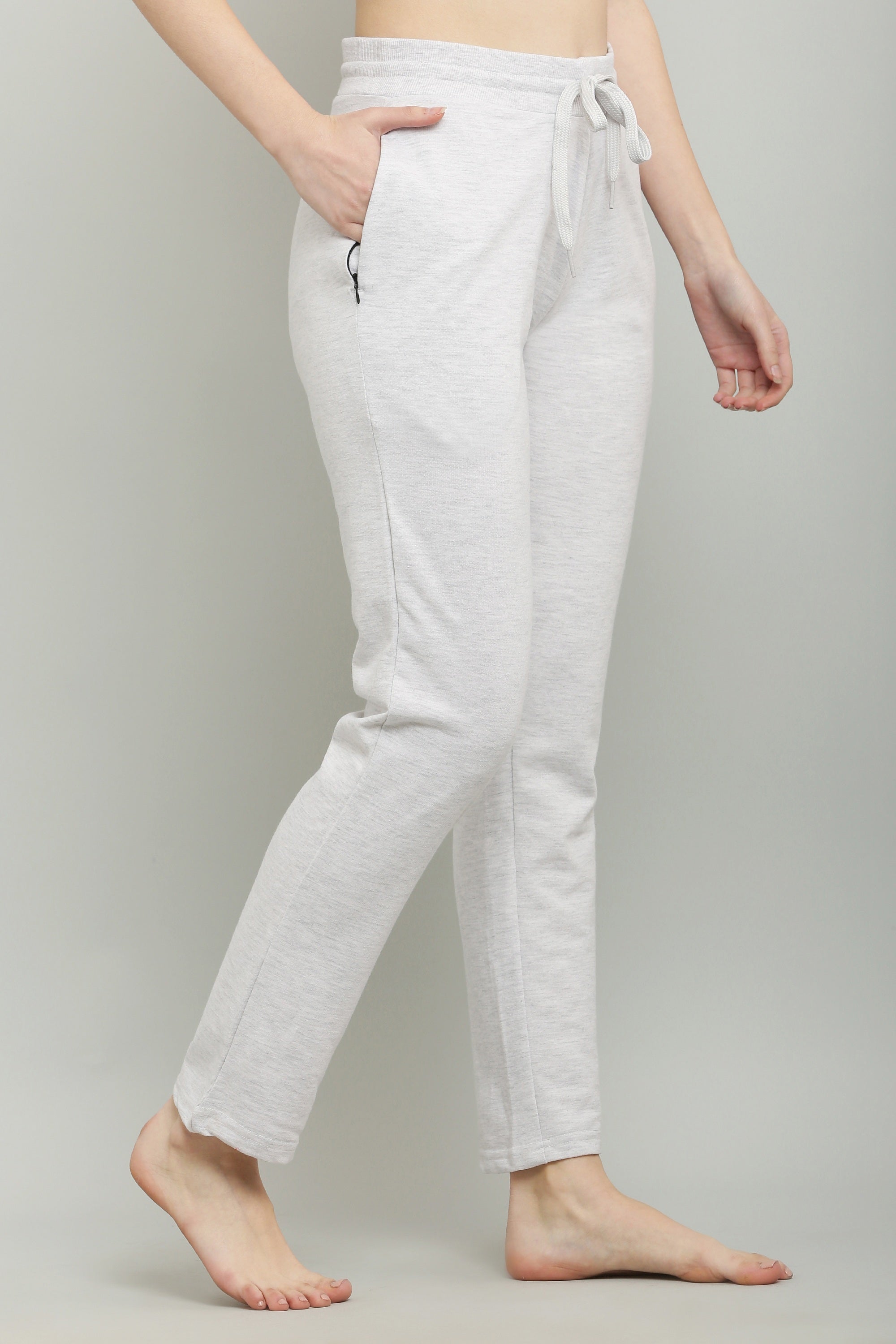 Fekete-melange szürke, fésült pamut úszónadrág nőknek