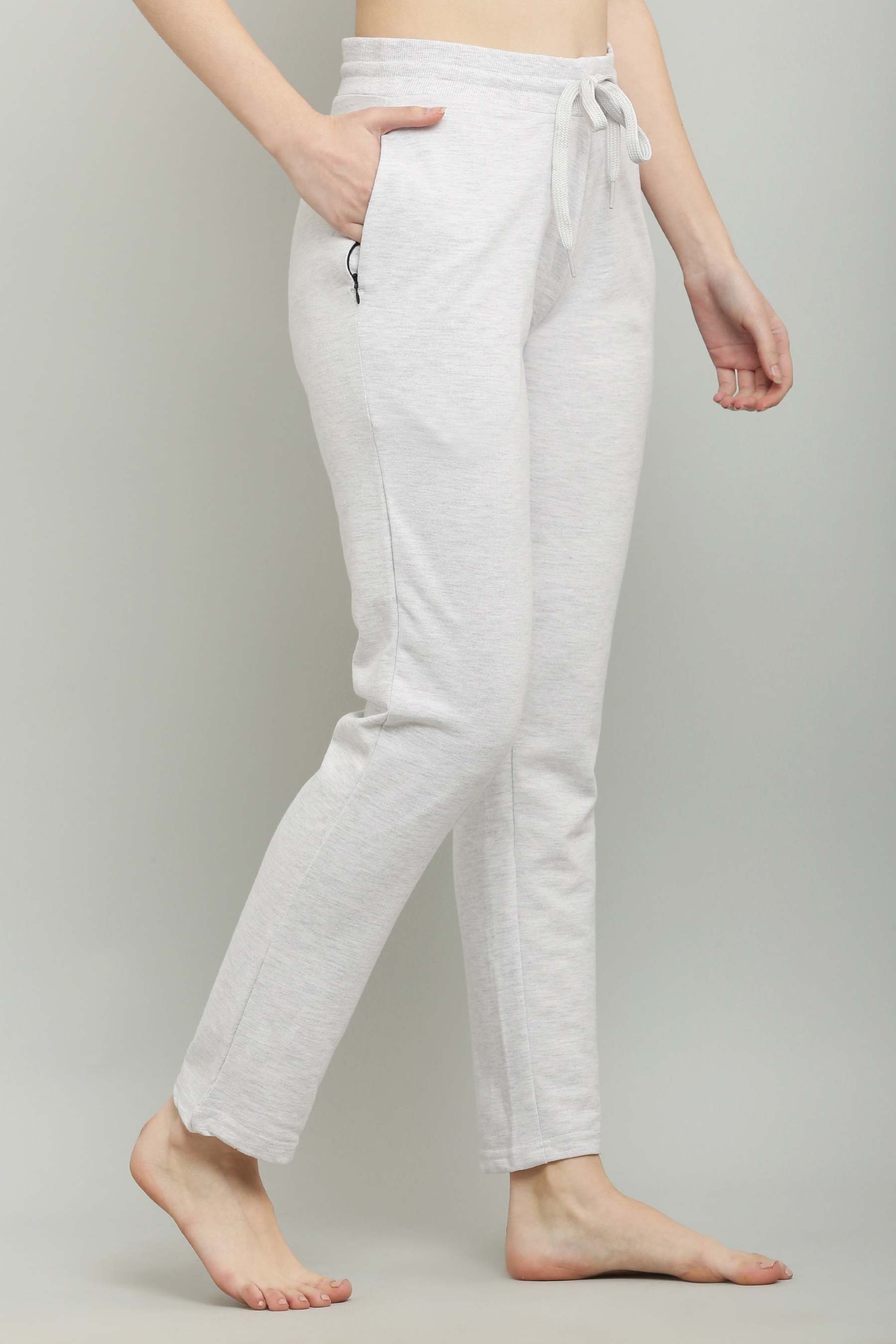 Fekete-melange szürke, fésült pamut úszónadrág nőknek