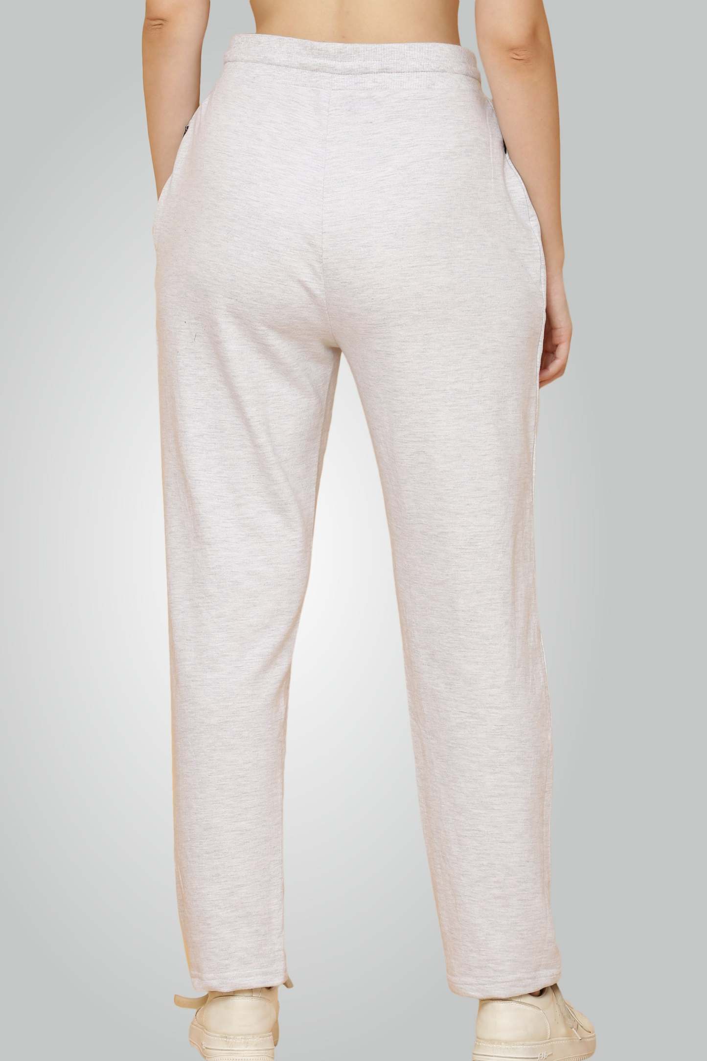 Fekete-melange szürke, fésült pamut úszónadrág nőknek