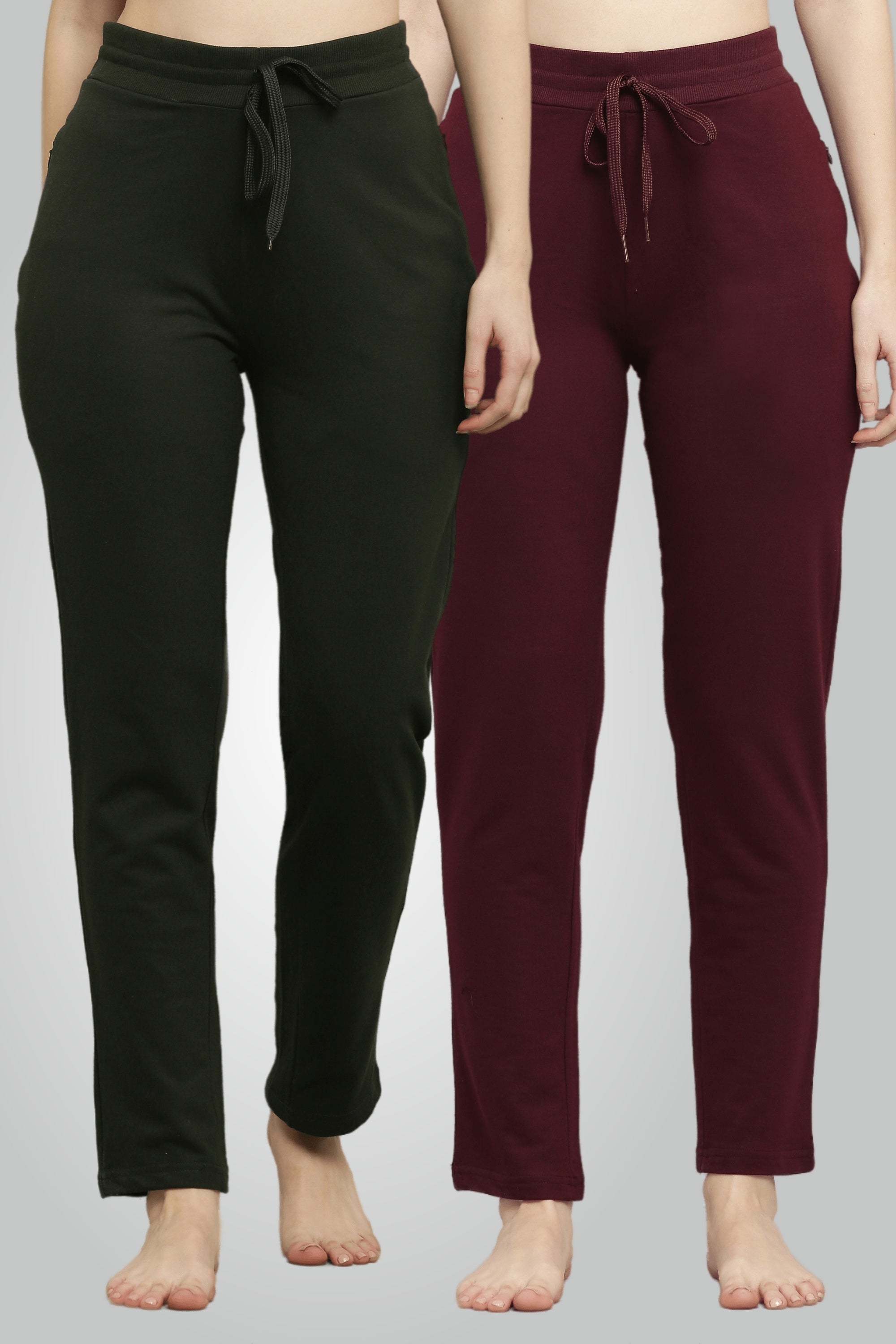 Olive Green & Wine fésült pamut úszónadrág nőknek