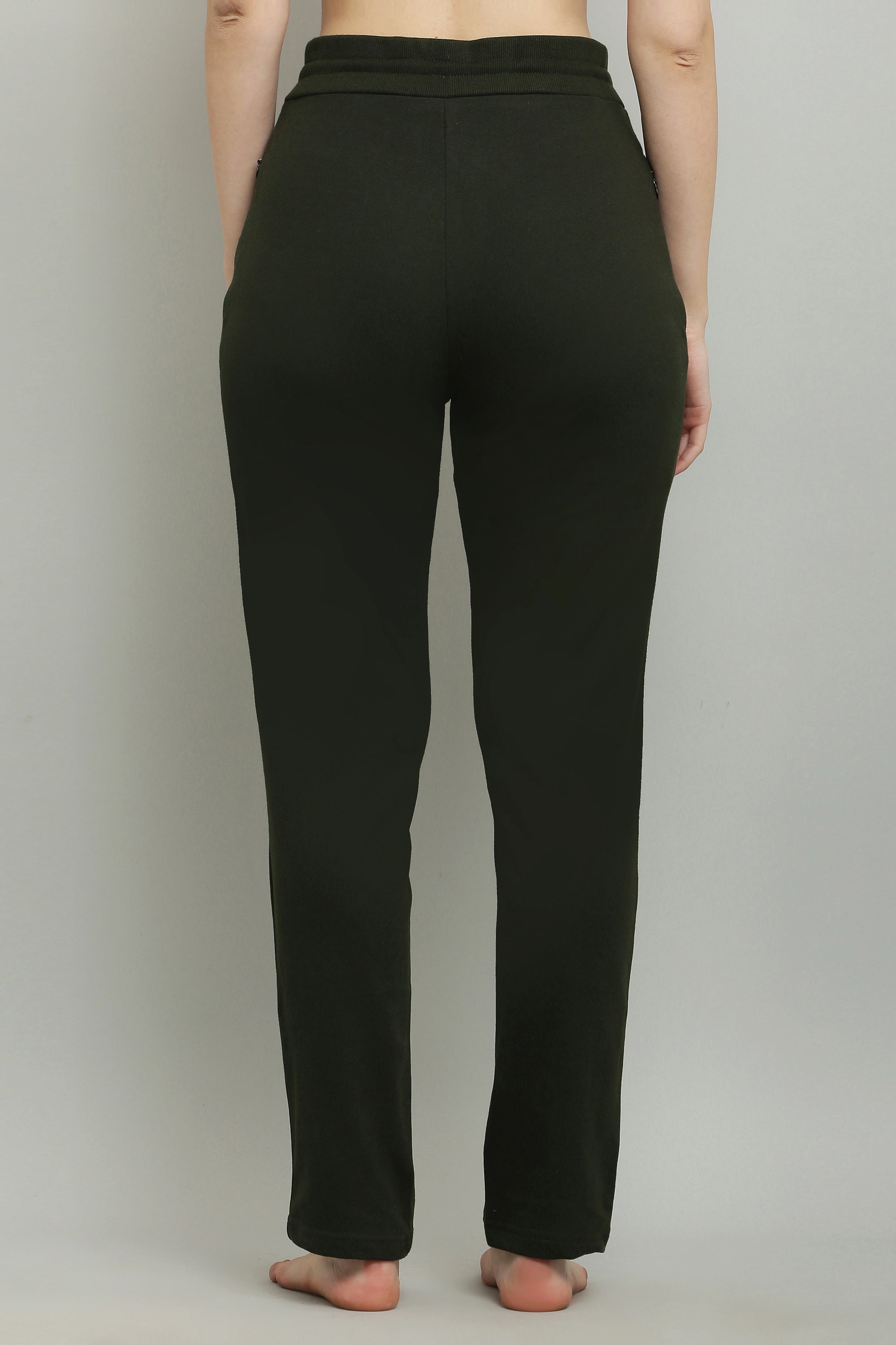 Fekete-olívazöld fésült pamut úszónadrág nőknek