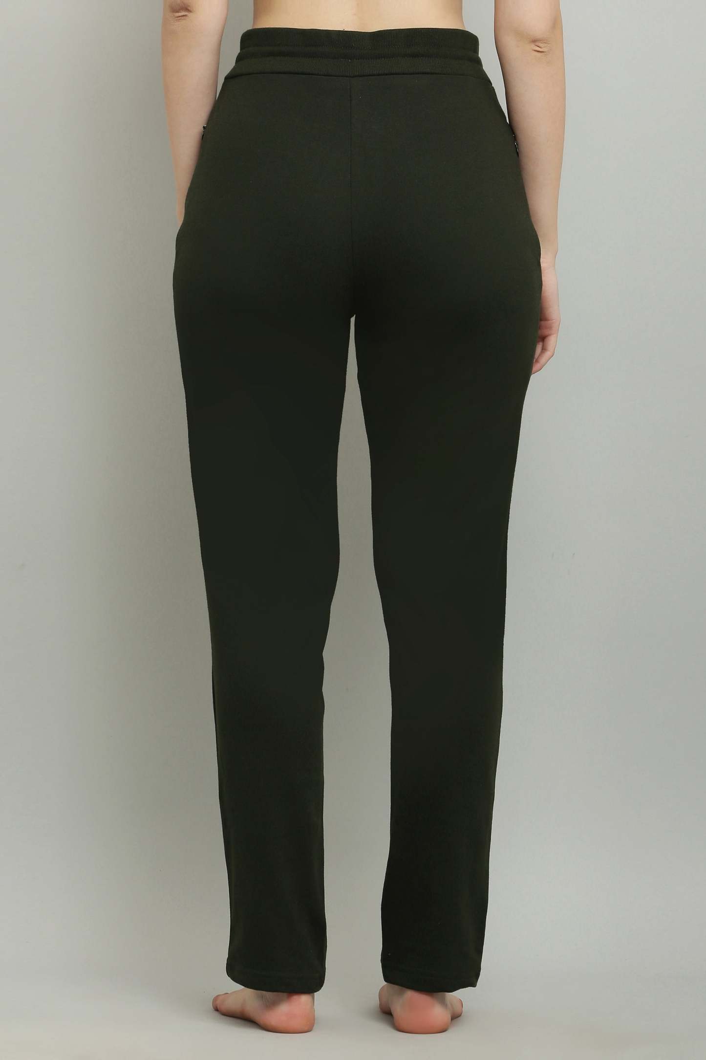 Fekete-olívazöld fésült pamut úszónadrág nőknek