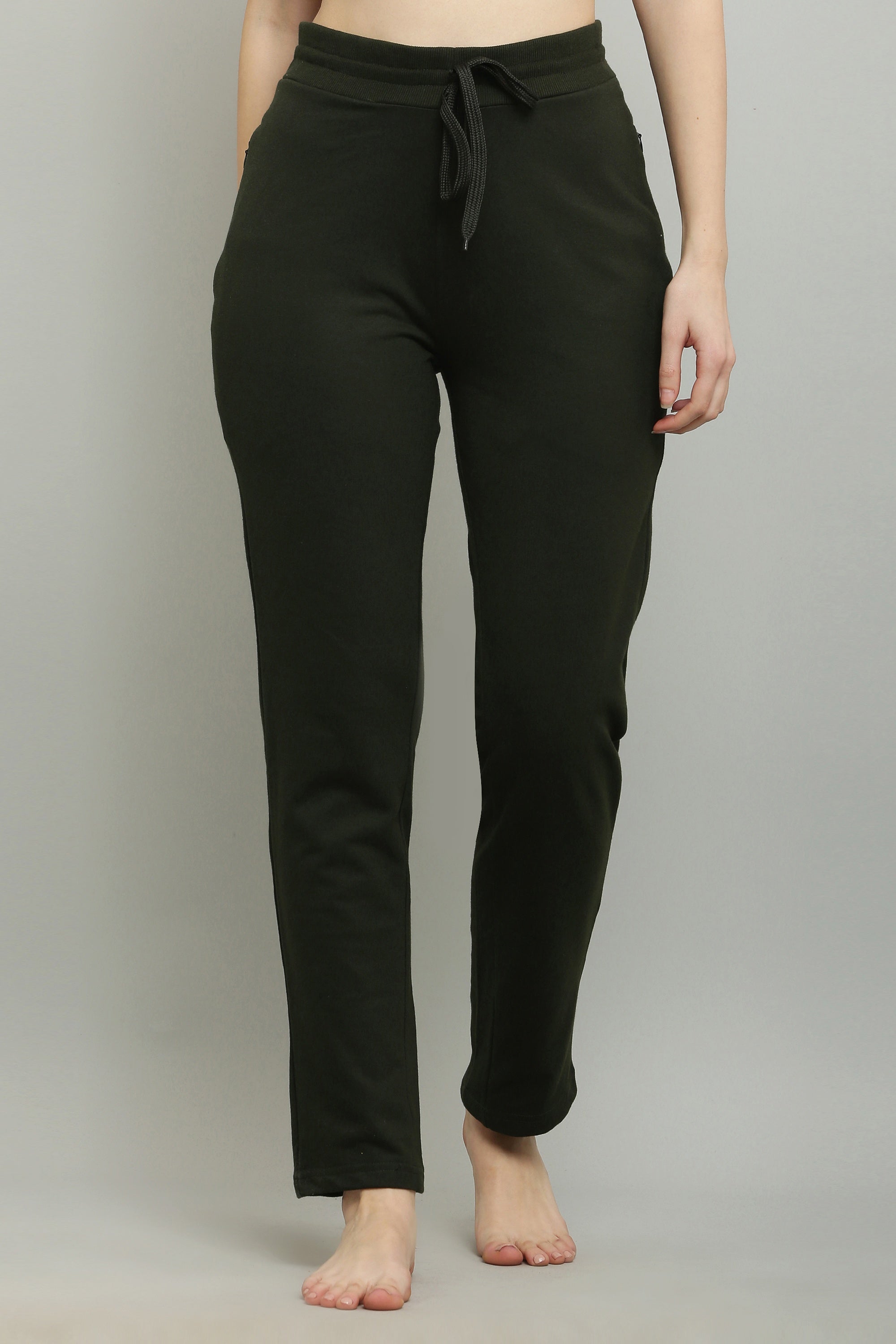 Fekete-olívazöld fésült pamut úszónadrág nőknek