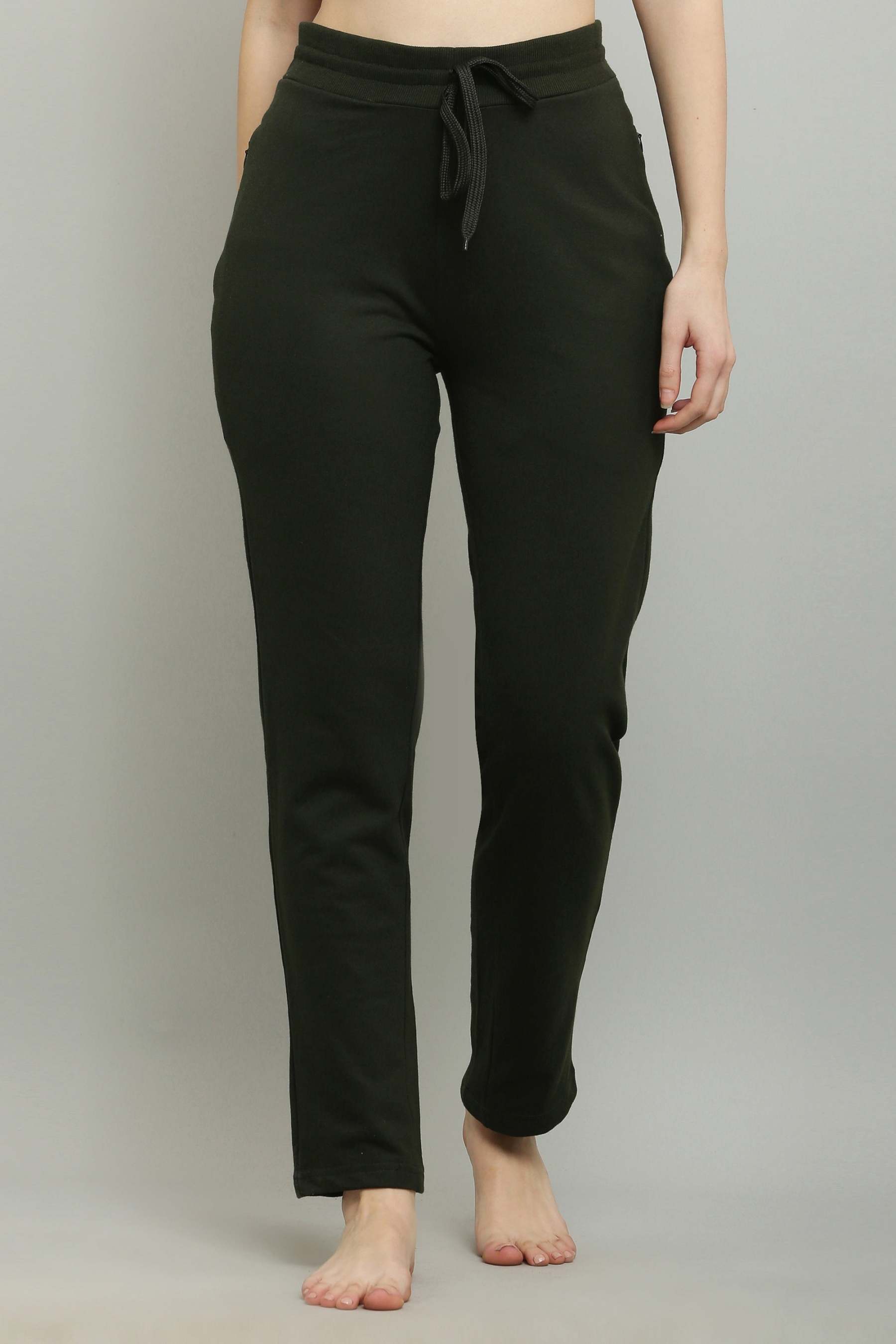 Fekete-olívazöld fésült pamut úszónadrág nőknek