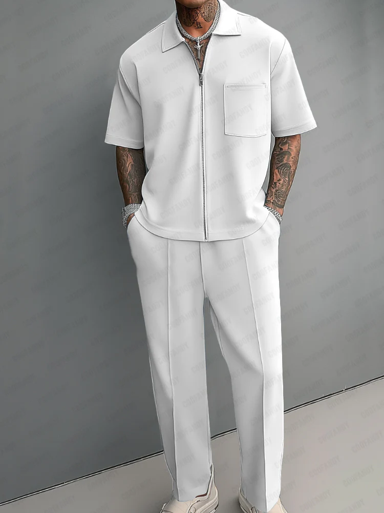 Laza és minimalista kétrészes férfi öltöny