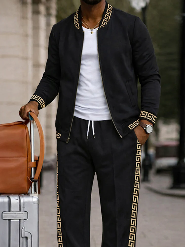 Luxus szalaggal illesztett dzseki és nadrág készlet