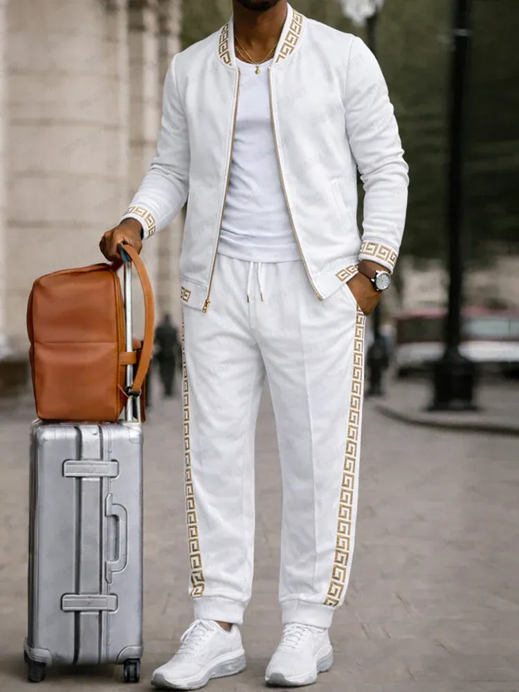 Luxus szalaggal illesztett dzseki és nadrág készlet