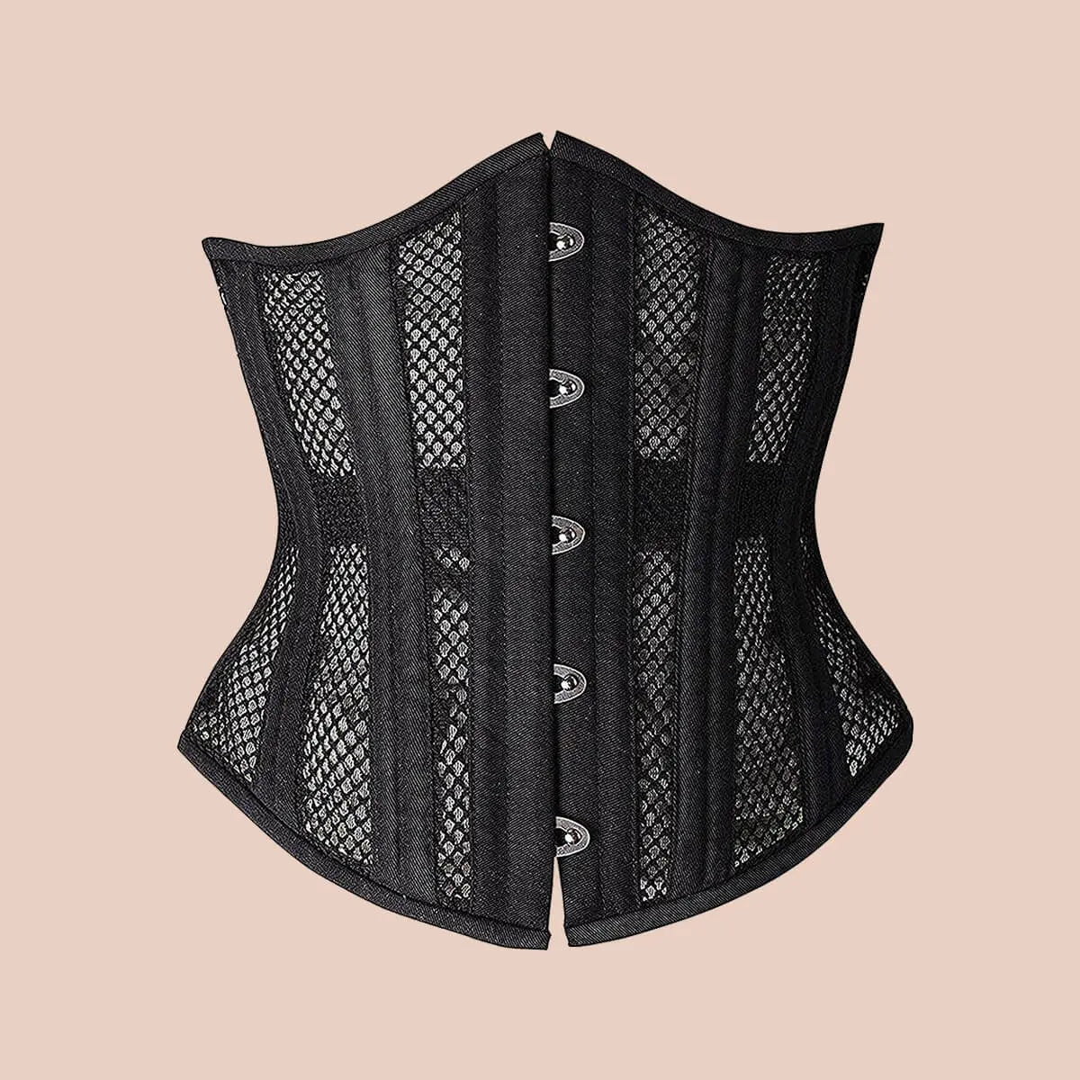SHAPERX 26 Steel Boned Mesh Corset For Women-SALLIBERTY