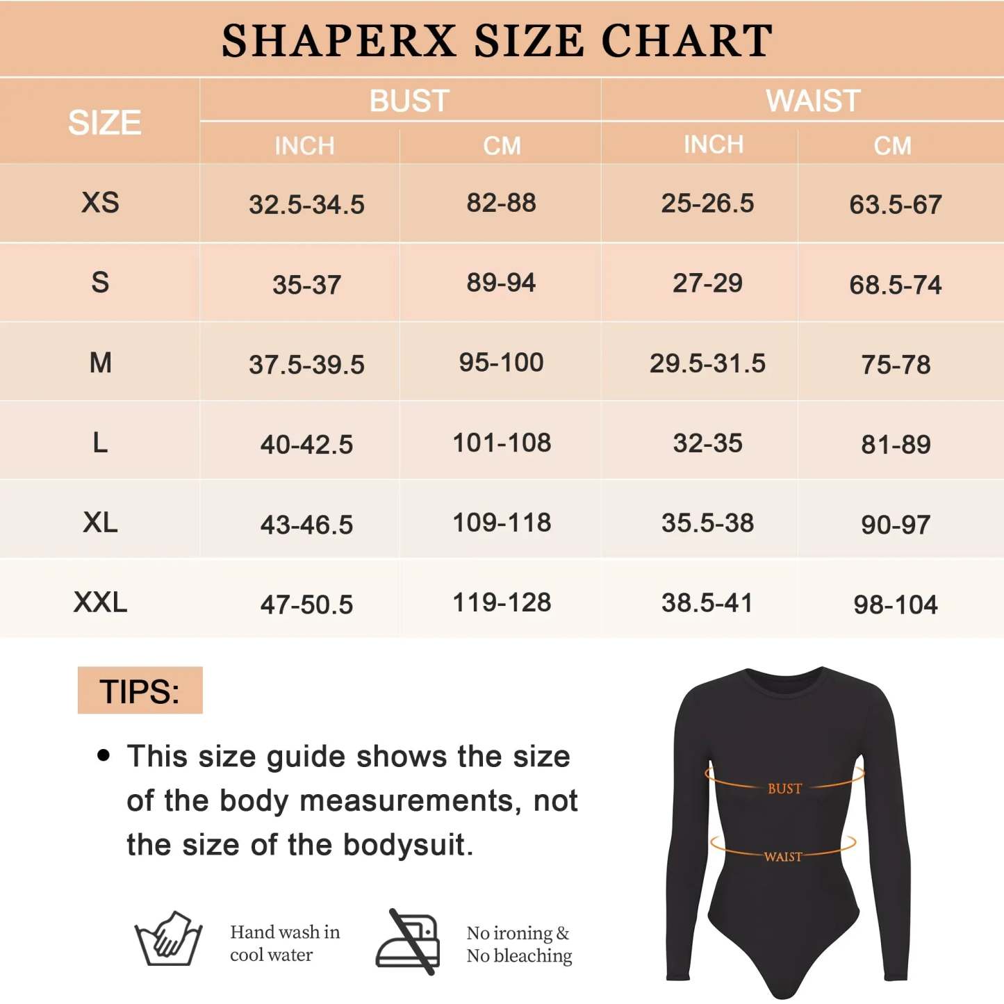 SHAPERX Long Sleeve Bodysuit Tops Crew Neck Thong Body Shaper-SALLIBERTY