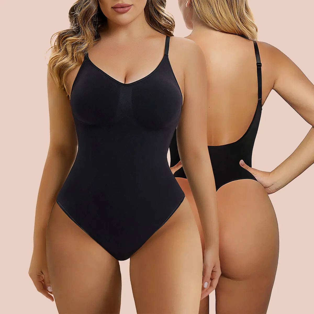 SHAPERX Low Back Tummy Control Bodysuit Seamless Sculpting Thong Body Shaper-SALLIBERTY