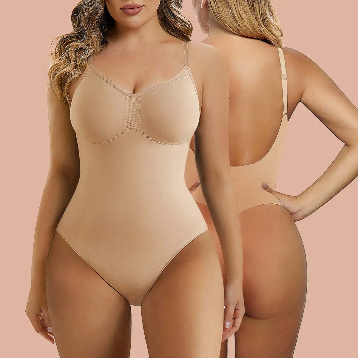 SHAPERX Low Back Tummy Control Bodysuit Seamless Sculpting Thong Body Shaper-SALLIBERTY