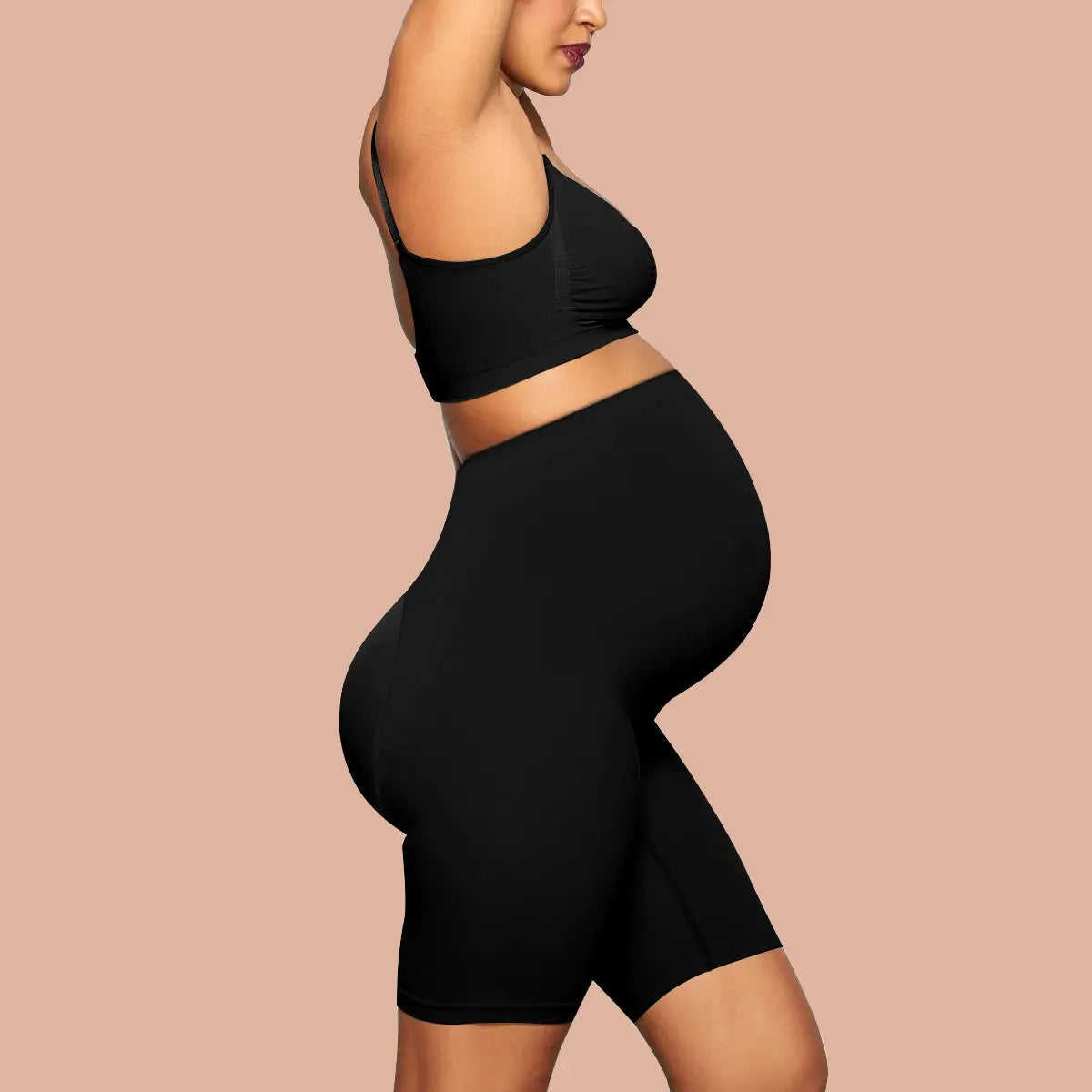 SHAPERX Maternity Sculpting Mid Thigh Shorts for Women-SALLIBERTY