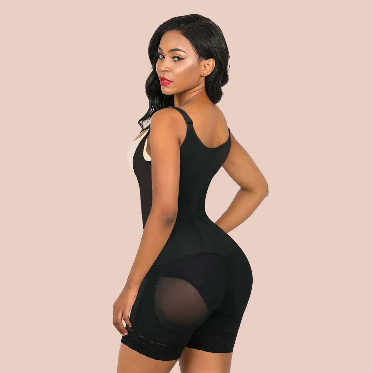 SHAPERX Tummy Control Shapewear Bodysuit With Zipper-SALLIBERTY
