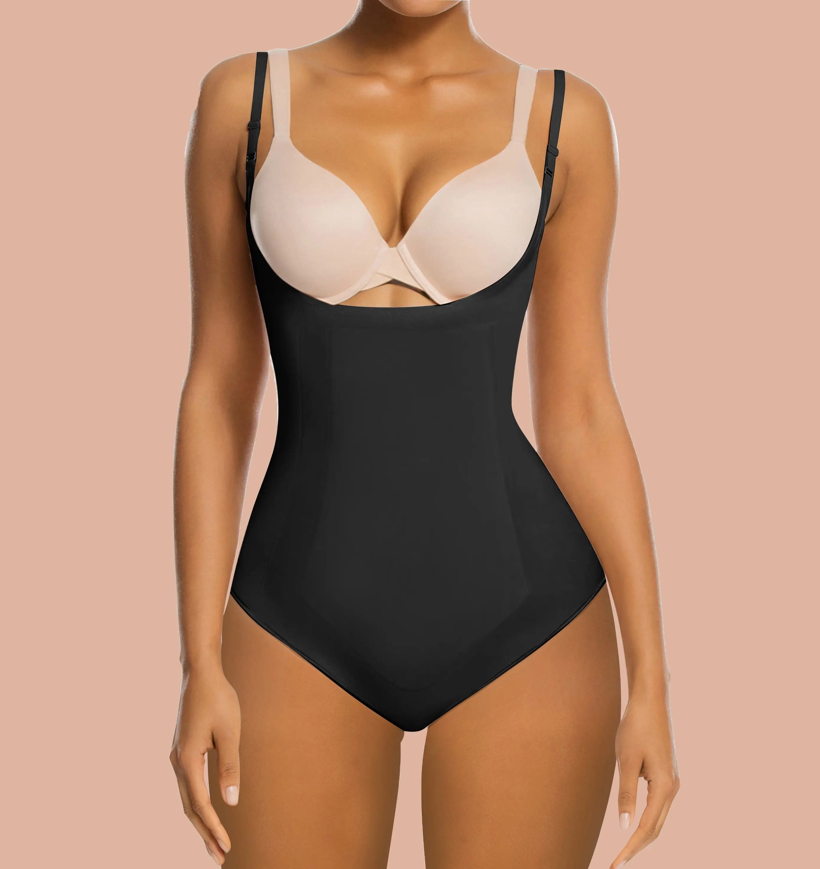 SHAPERX  Tummy Control Shapewear Sculpting Bodysuit Open Bust Seamless Body Shaper-SALLIBERTY