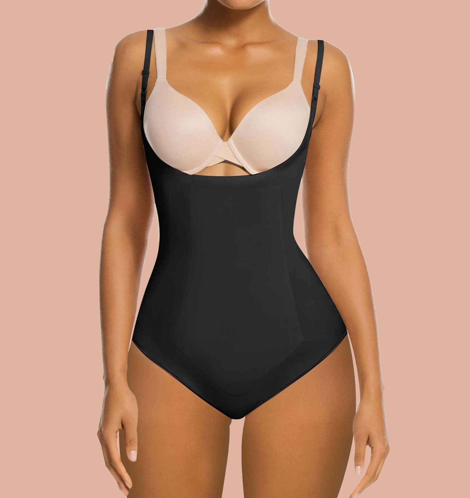 SHAPERX  Tummy Control Shapewear Sculpting Bodysuit Open Bust Seamless Body Shaper-SALLIBERTY