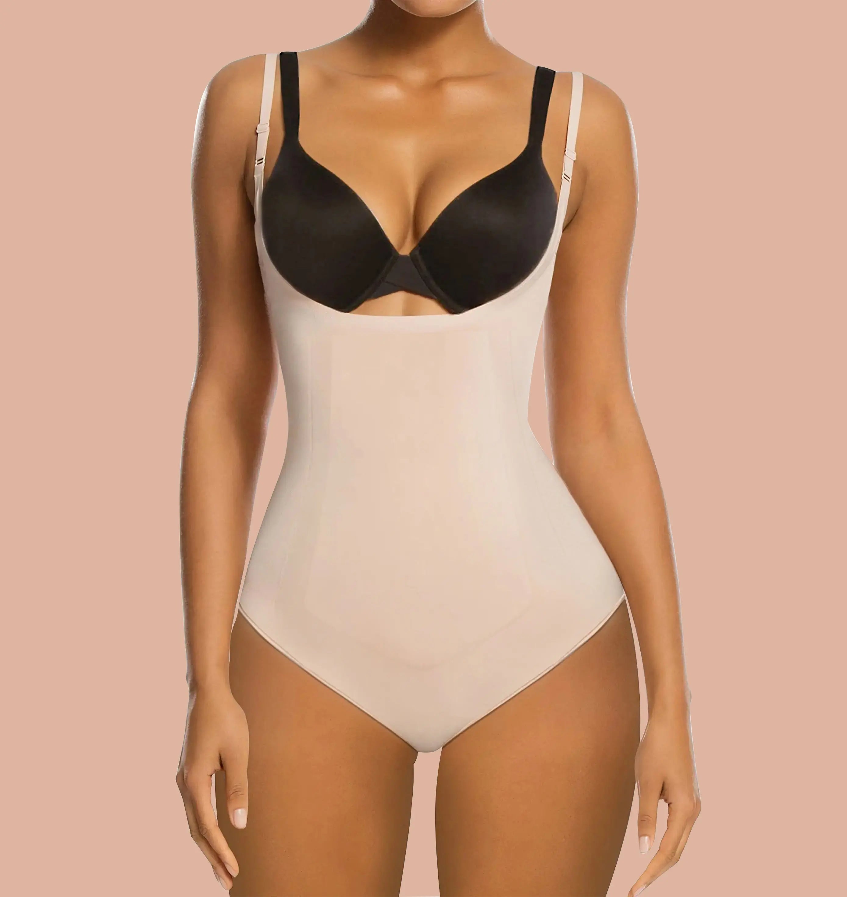 SHAPERX  Tummy Control Shapewear Sculpting Bodysuit Open Bust Seamless Body Shaper-SALLIBERTY