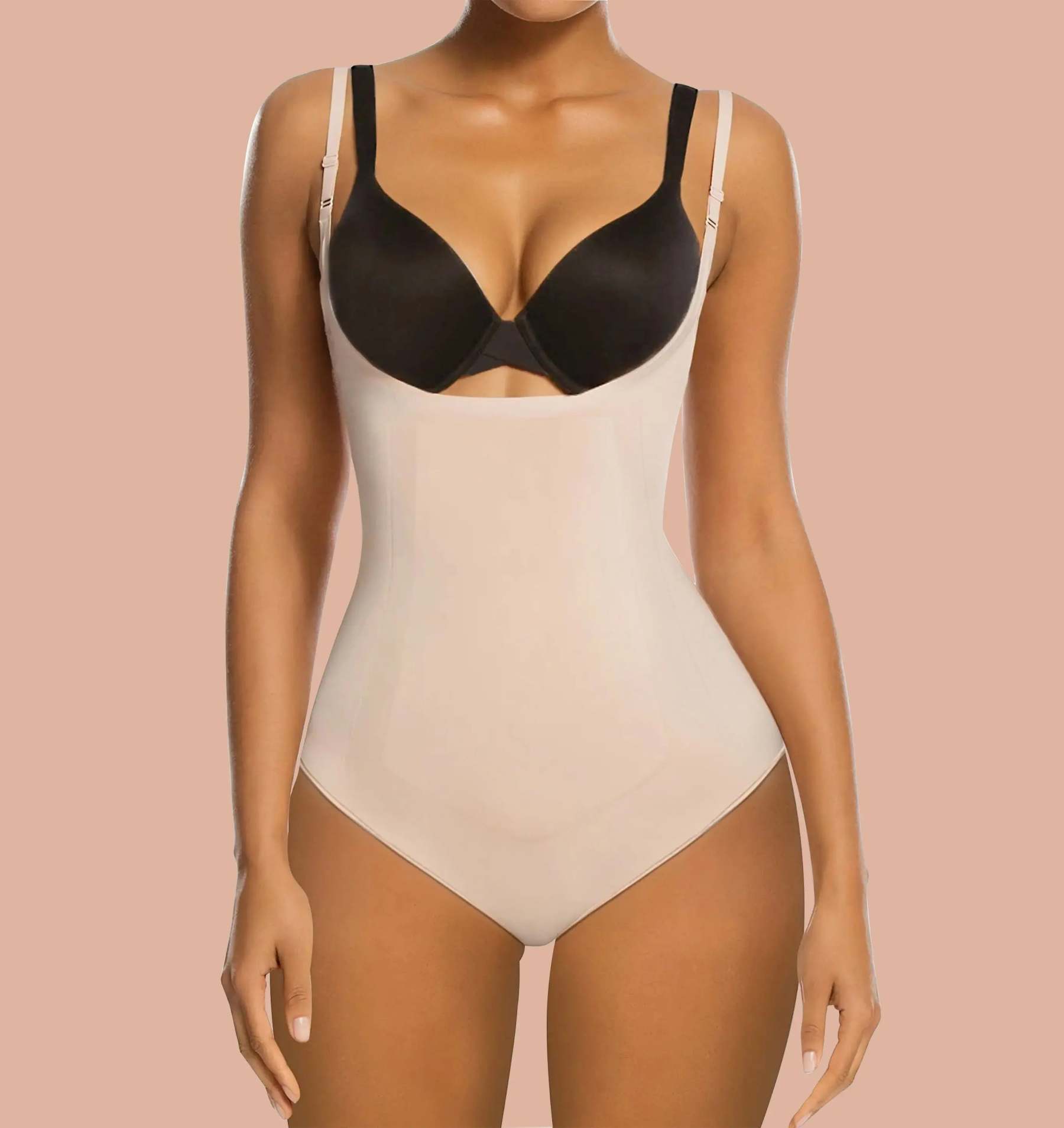 SHAPERX  Tummy Control Shapewear Sculpting Bodysuit Open Bust Seamless Body Shaper-SALLIBERTY