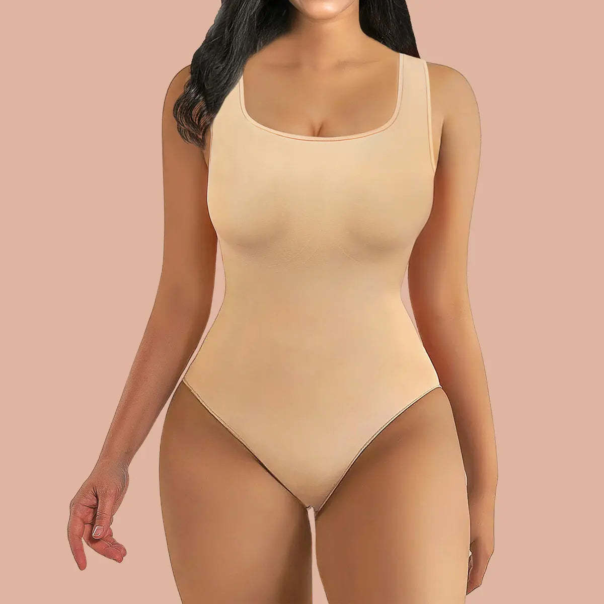 SHAPERX Wide Strap Tummy Control Bodysuit Seamless Sculpting Thong Body Shaper-SALLIBERTY
