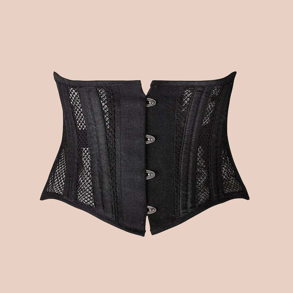 SHAPERX Women's Short Torso Mesh Corset-SALLIBERTY