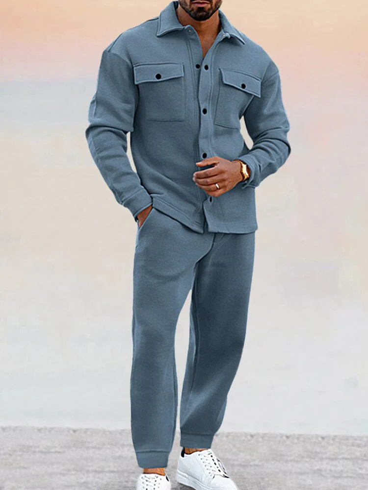 Férfi velúr lezser kétrészes öltöny