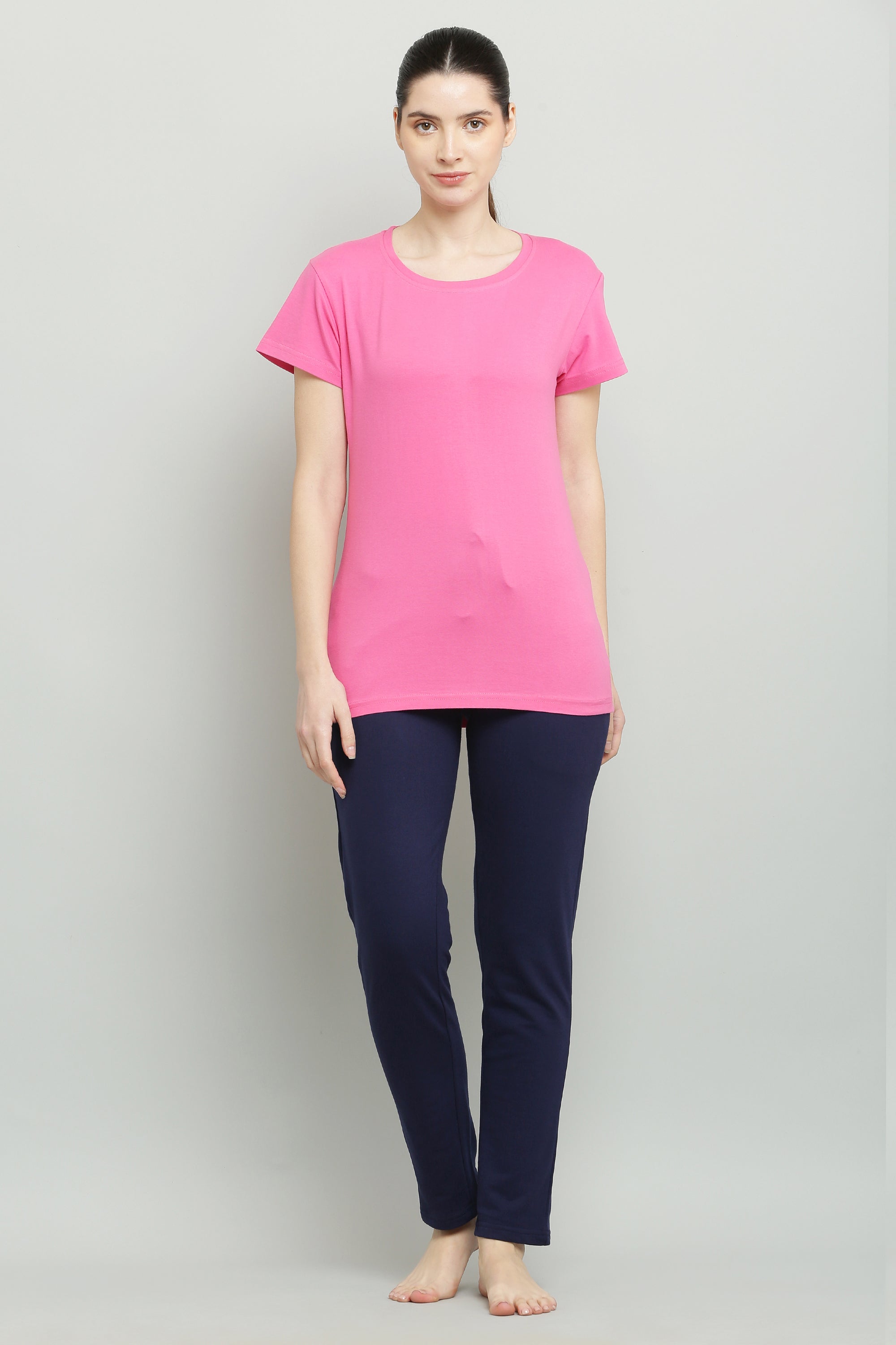 Fekete-tengerkék fésült pamut úszónadrág nőknek