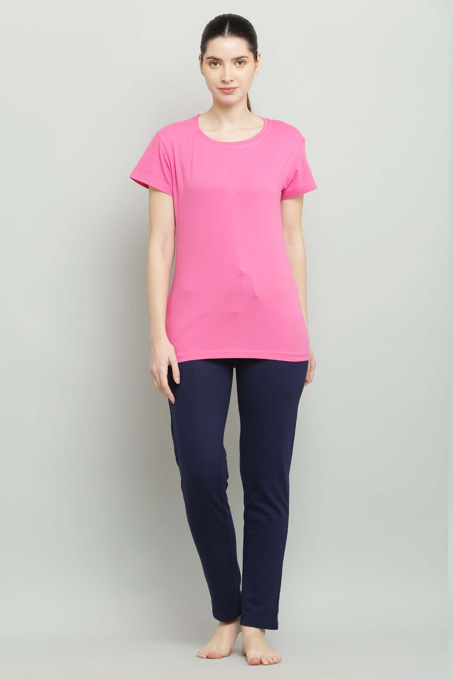 Fekete-tengerkék fésült pamut úszónadrág nőknek