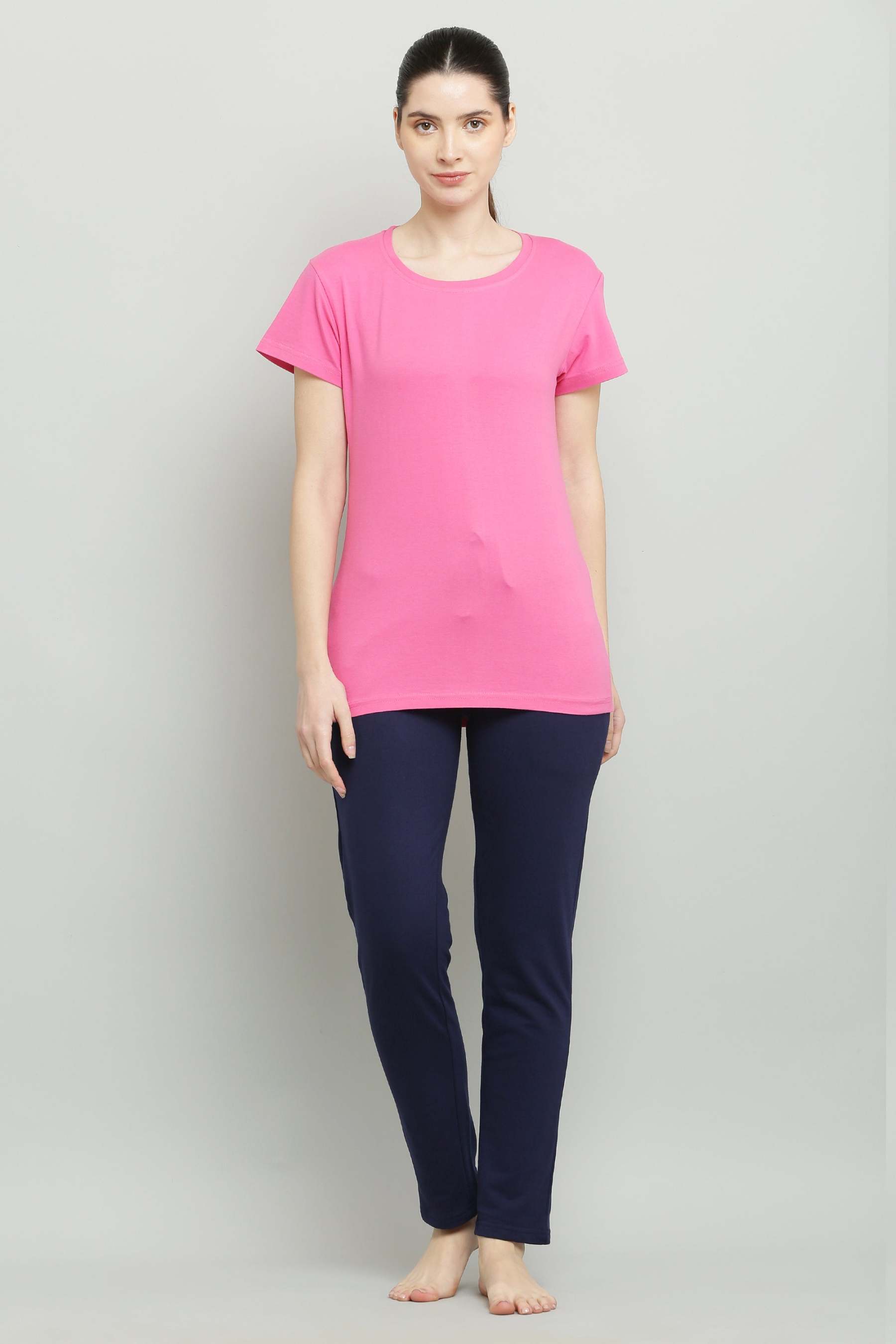 Fekete-tengerkék fésült pamut úszónadrág nőknek