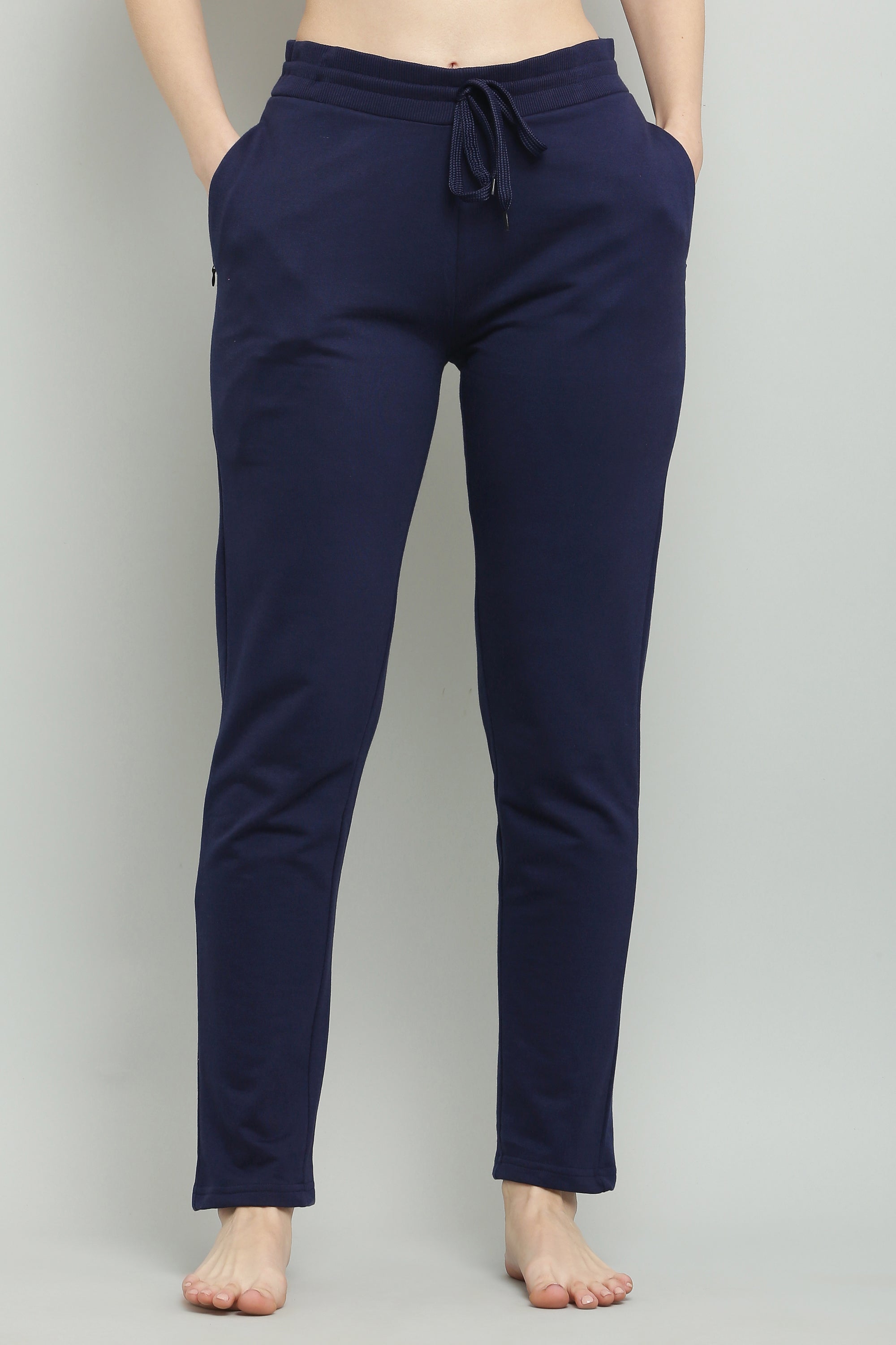 Fekete-tengerkék fésült pamut úszónadrág nőknek