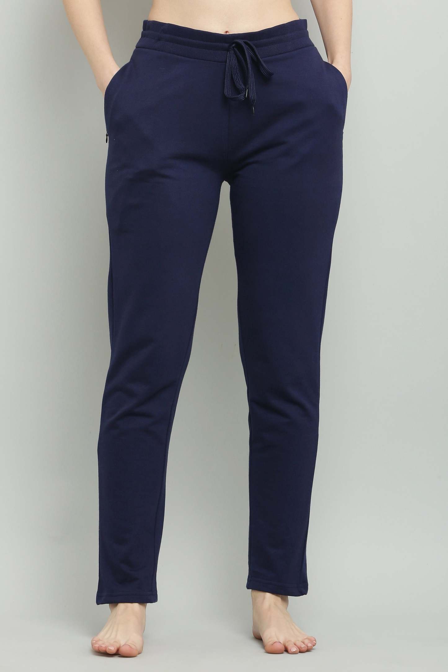 Fekete-tengerkék fésült pamut úszónadrág nőknek