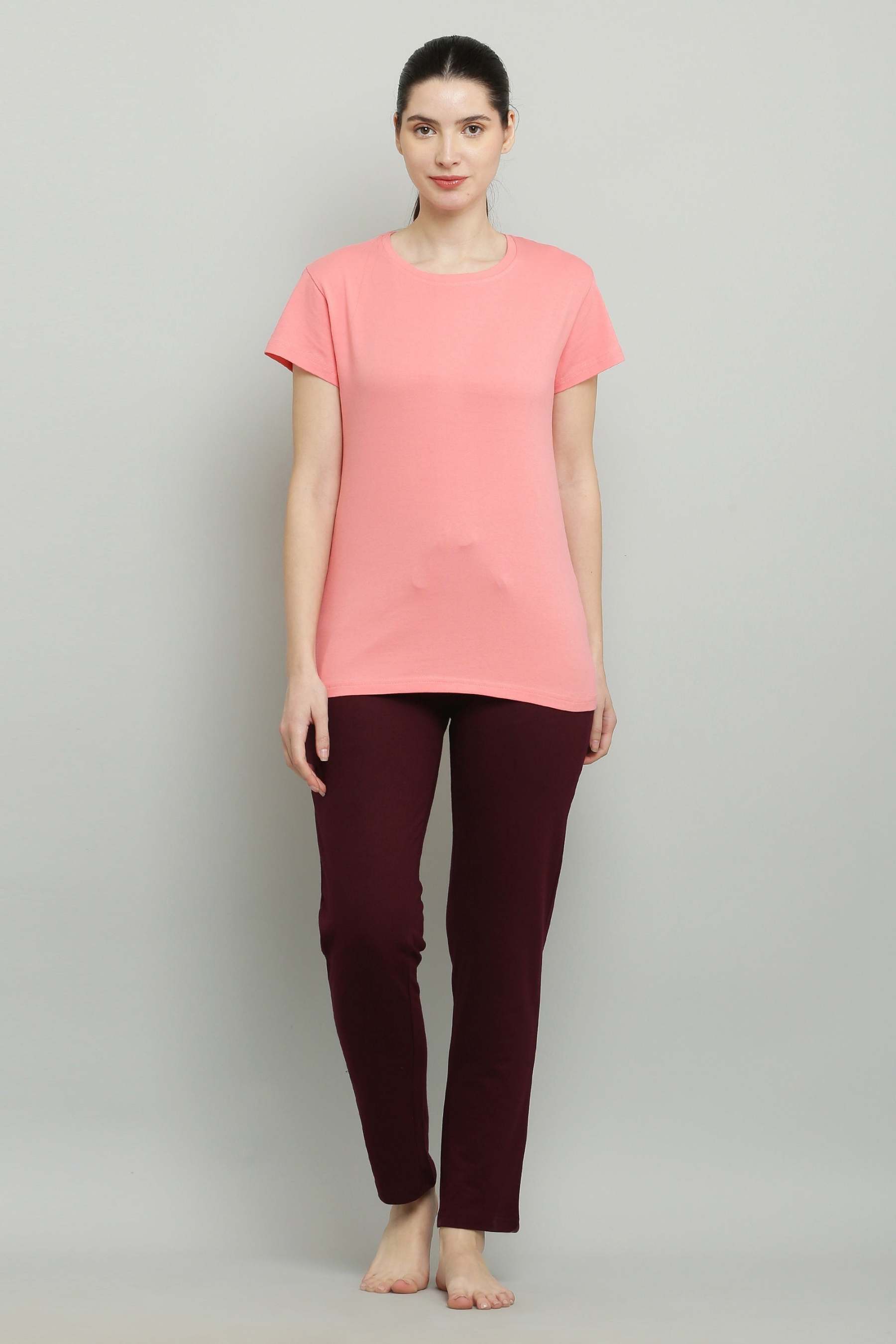 Melange Grey & Wine fésült pamut úszónadrág nőknek