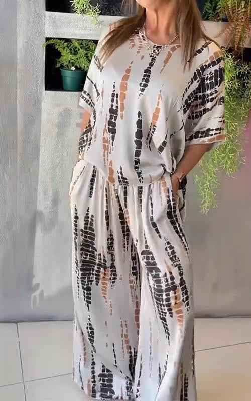 🙆‍♀️Satin alkalmi Crew Neck Kétrészes öltöny