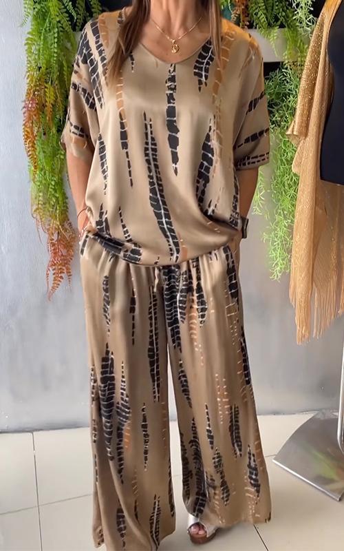 🙆‍♀️Satin alkalmi Crew Neck Kétrészes öltöny