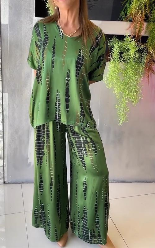 🙆‍♀️Satin alkalmi Crew Neck Kétrészes öltöny