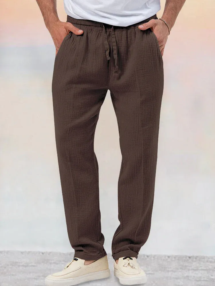 Férfi lezser kétrészes öltöny pamutból és lenvászonból